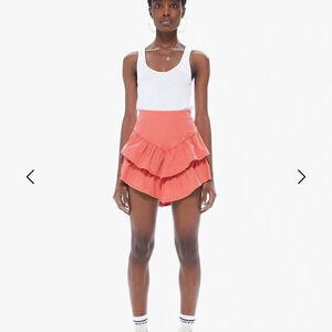 Mother The Ruffle Mini Skirt in Corral